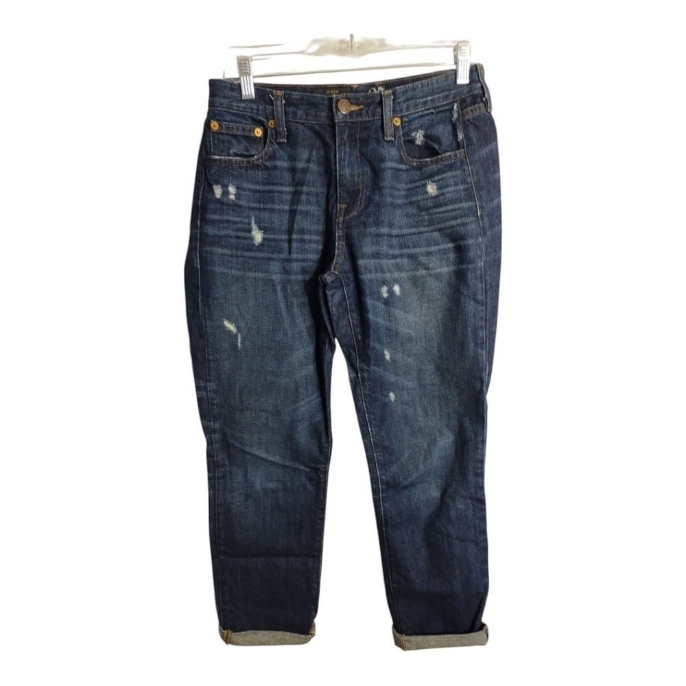 J Crew Broken‎ In Boyfriend Distressed Boho Festival Relaxed Fit Jeans 27